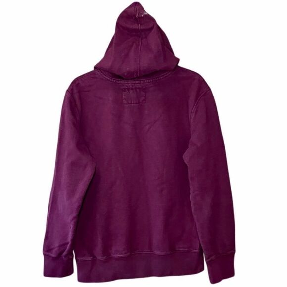 American Eagle Classic Fit Sweatshirt Hoodie in Burgundy/Cream Men’s M - Picture 3 of 8